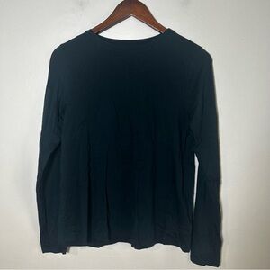 EILEEN FISHER Black Long Sleeve Crew Neck Top Women's Size S P